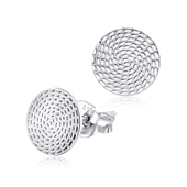 Round Rough Silver Stud Earring STS-3257